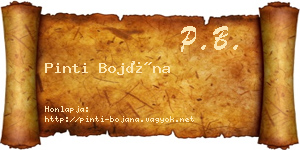 Pinti Bojána névjegykártya